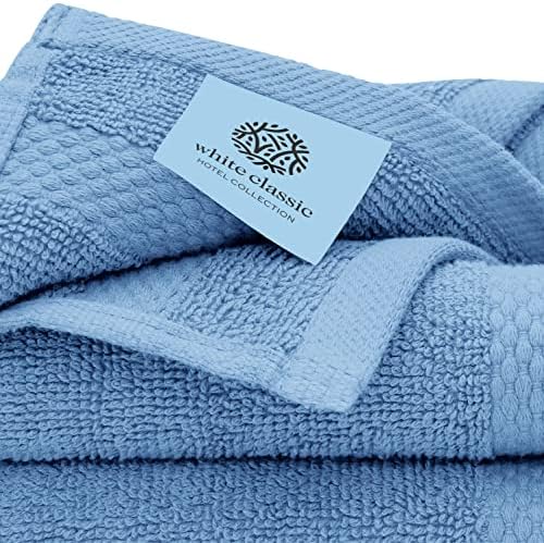 מגבת רחצה יוקרתית קלאסית יוקרה כחולה תכלת סט אמבטיה יוקרה | 2 חבילה חבילה